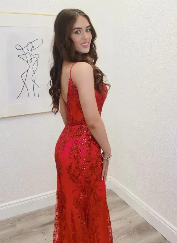Red Glitter Sparkle Gown