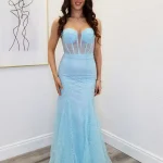 maisie light blue glitter gown