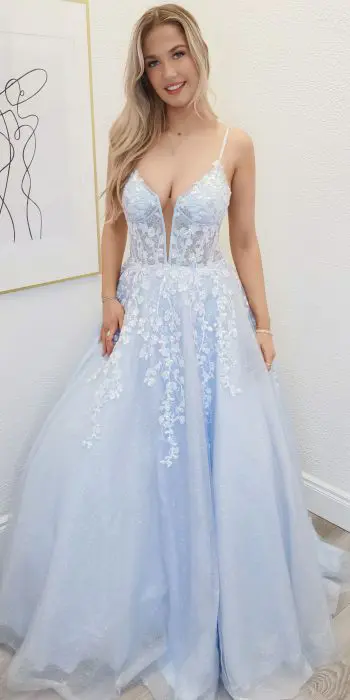 anna light blue ballgown