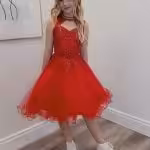 ashley red confirmation dress