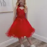 ashley red confirmation dress