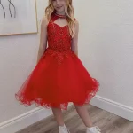 ashley red confirmation dress