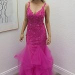 drea pink fishtail gown