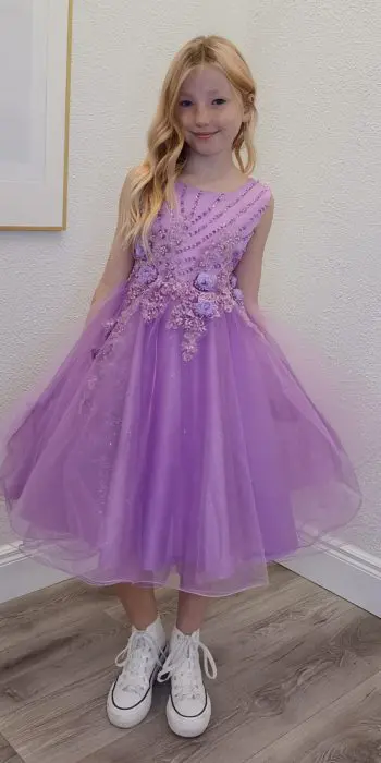 ella lilac confirmation dress