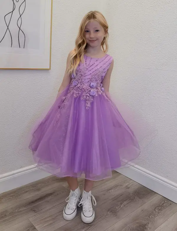 ella lilac confirmation dress