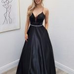 emma black satin ballgown