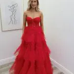 raquel red ballgown