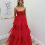 raquel red ballgown