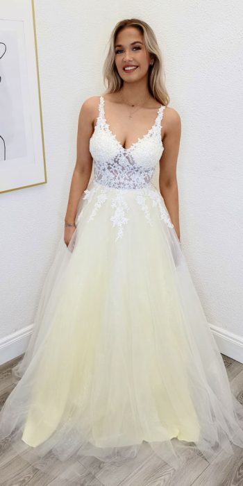 reign lemon ballgown