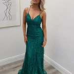 sadbh green sparkle gown