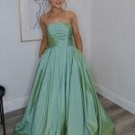 sage green ballgown