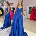 lara royal blue ballgown
