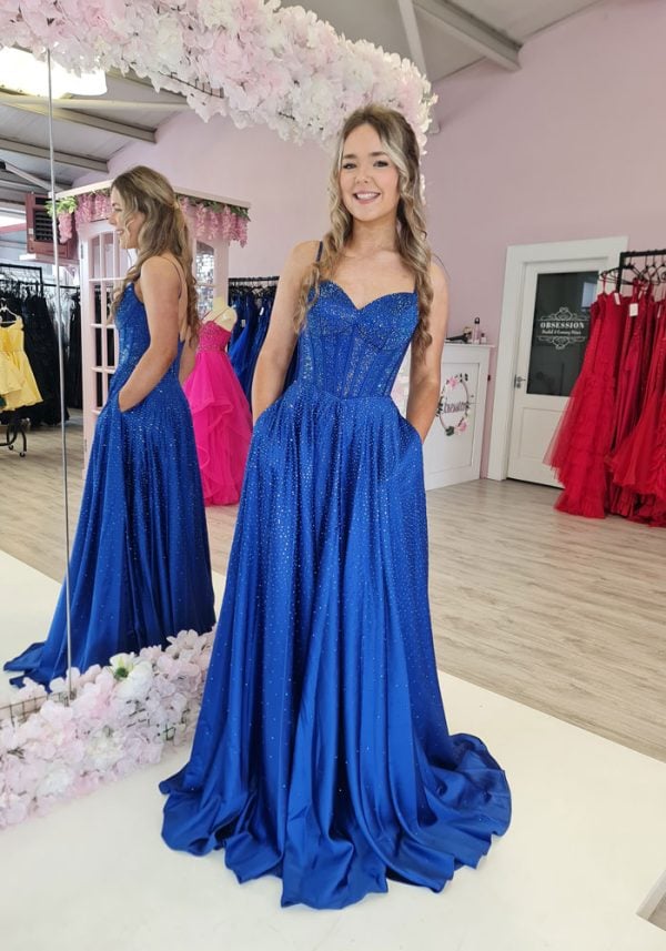 lara royal blue ballgown