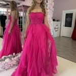 bia pink strapless ballgown