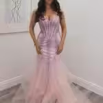 britney blush pink mermaid gown