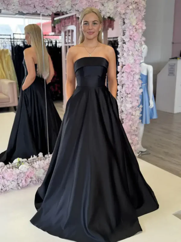 casper black satin aline gown casper black satin aline gown