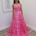 cody pink floral ballgown
