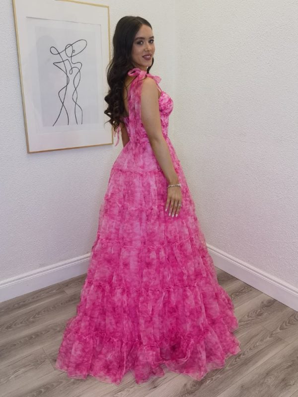 cody pink floral ballgown