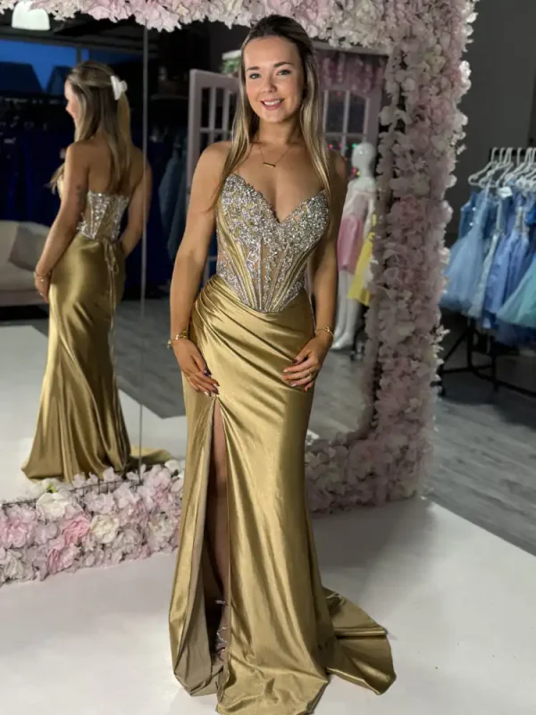 elaina gold beaded corset fitted dress elaina gold beaded corset fitted dress