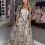 keelan white and gold evening gown