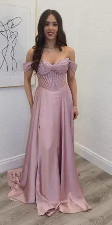 melia blush pink aline gown