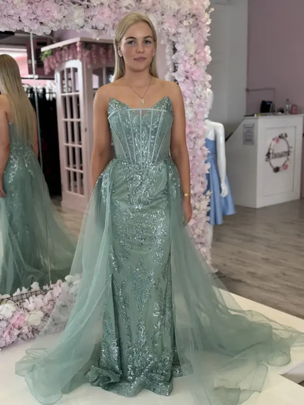 sage green sequin corset gown sage green sequin corset gown