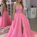 shiani lace corset ruffle ballgown