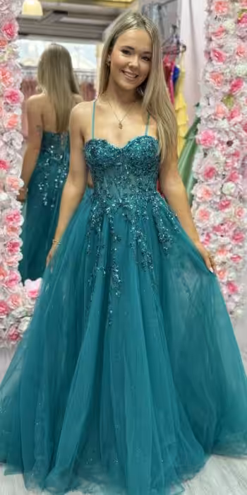 green ballgown