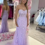 kia lilac lace fitted dress