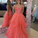 Lindsey Coral Ballgown