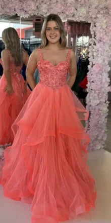 Lindsey Coral Ballgown