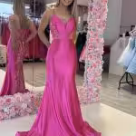 neveada pink fitted gown