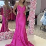 neveada pink fitted gown